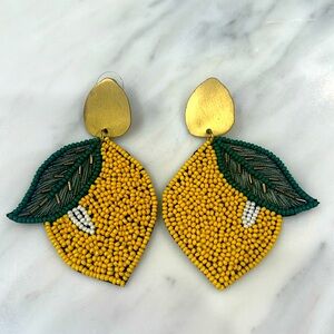Lemon beaded earrings